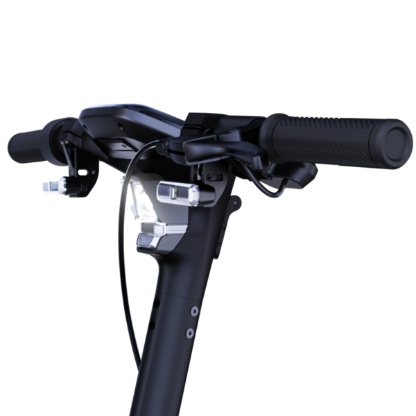 Segway Ninebot P65 trottinette électrique vue du guidon avec le phare et clignotants
