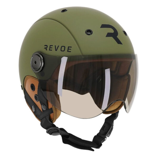 Casque REVOE pour trottinette électrique avec visière teintée et protection oreille