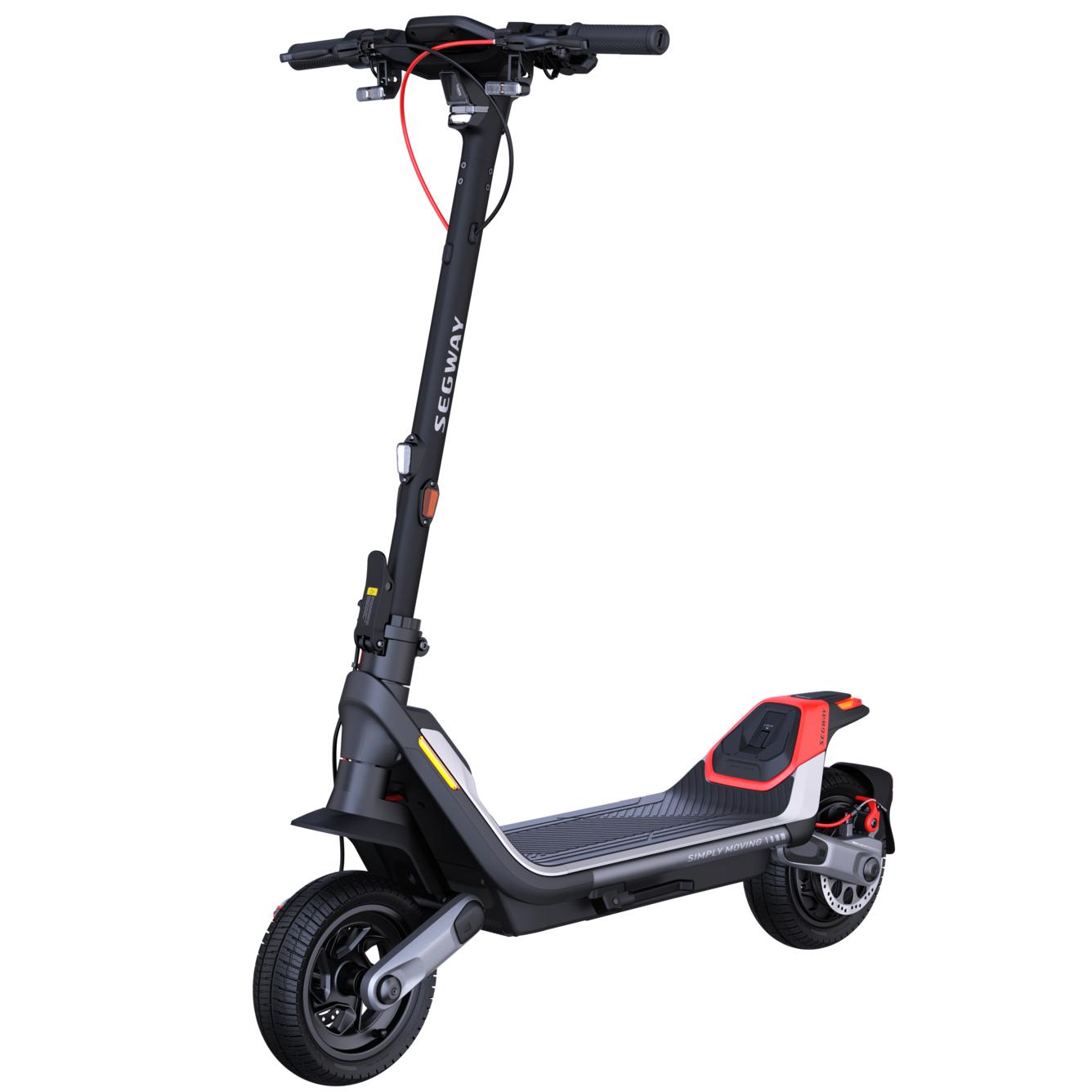 La trottinette électrique Segway P100S est présentée avec ses grandes roues dans un coloris gris et noir